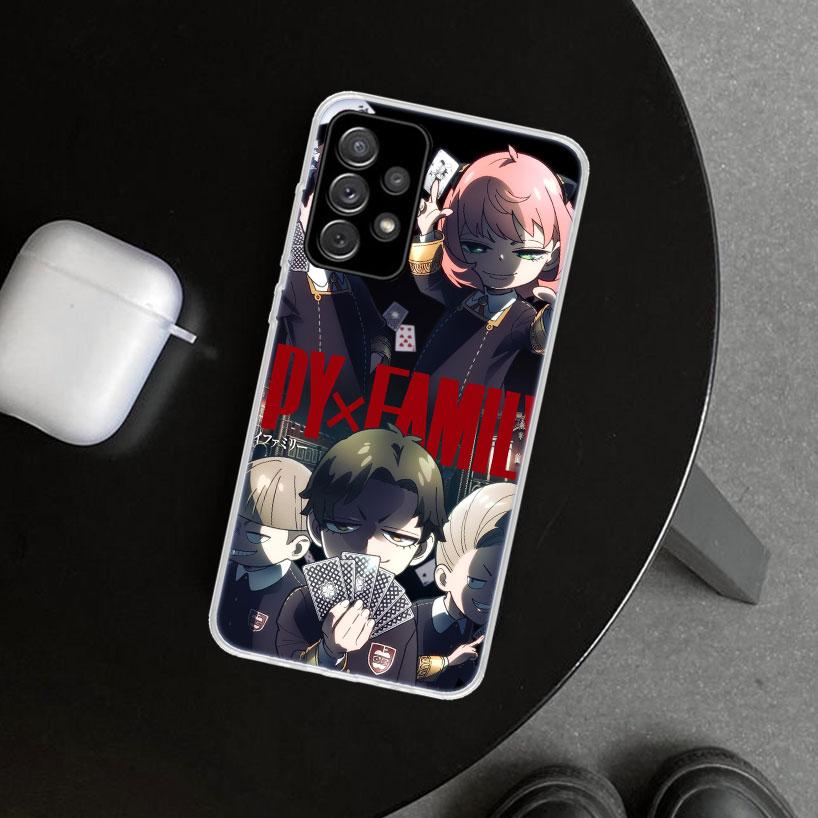 Anime S-Spy Family Anya Phone Case Cover for Samsung Galaxy A12 A22 A32 A52 A72 A02S A51 A50S A31 A20S A10S Note 20 Ultra 10 Plu