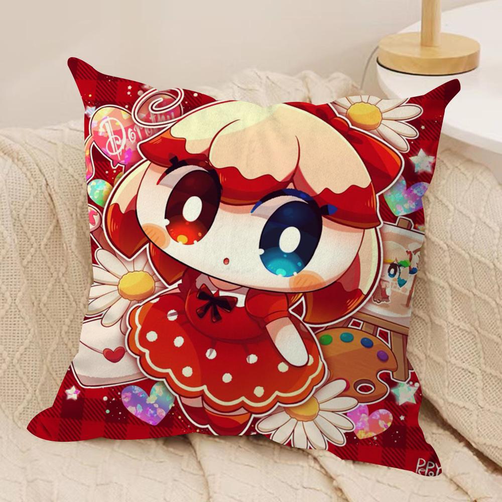 Cartoon P-PepoyoS Cushion Cover Silky Short Plush Double-Sided Printed Pillow Case for Sofa All Seasons Home Decor Gift