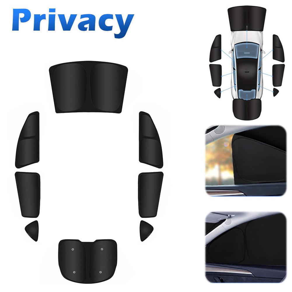 8Pcs/Set Car Multi Sun Shade UV Protection Total Blackout Sun Visors Auto Sun Shade for Tesla Model Y 2020-2024 Accessories