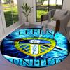 Leeds United Football Club Round Area Rug,Carpet Rug for Living Room Bedroom Sofa Playroom Decor,Non-slip Floor Mat
