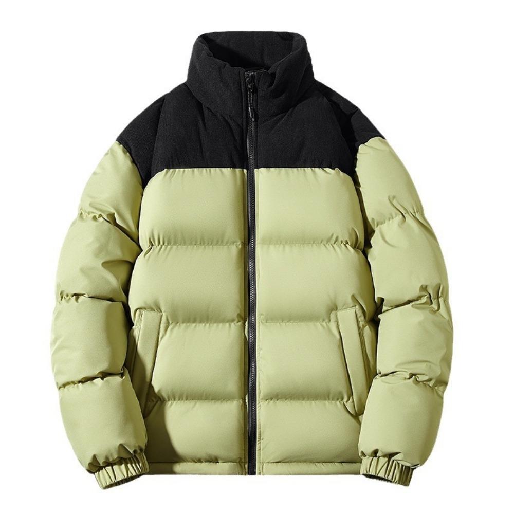 Couple cotton-padded clothes spliced on the back of the new men's windproof and warm thickened down cotton clothes corduroy