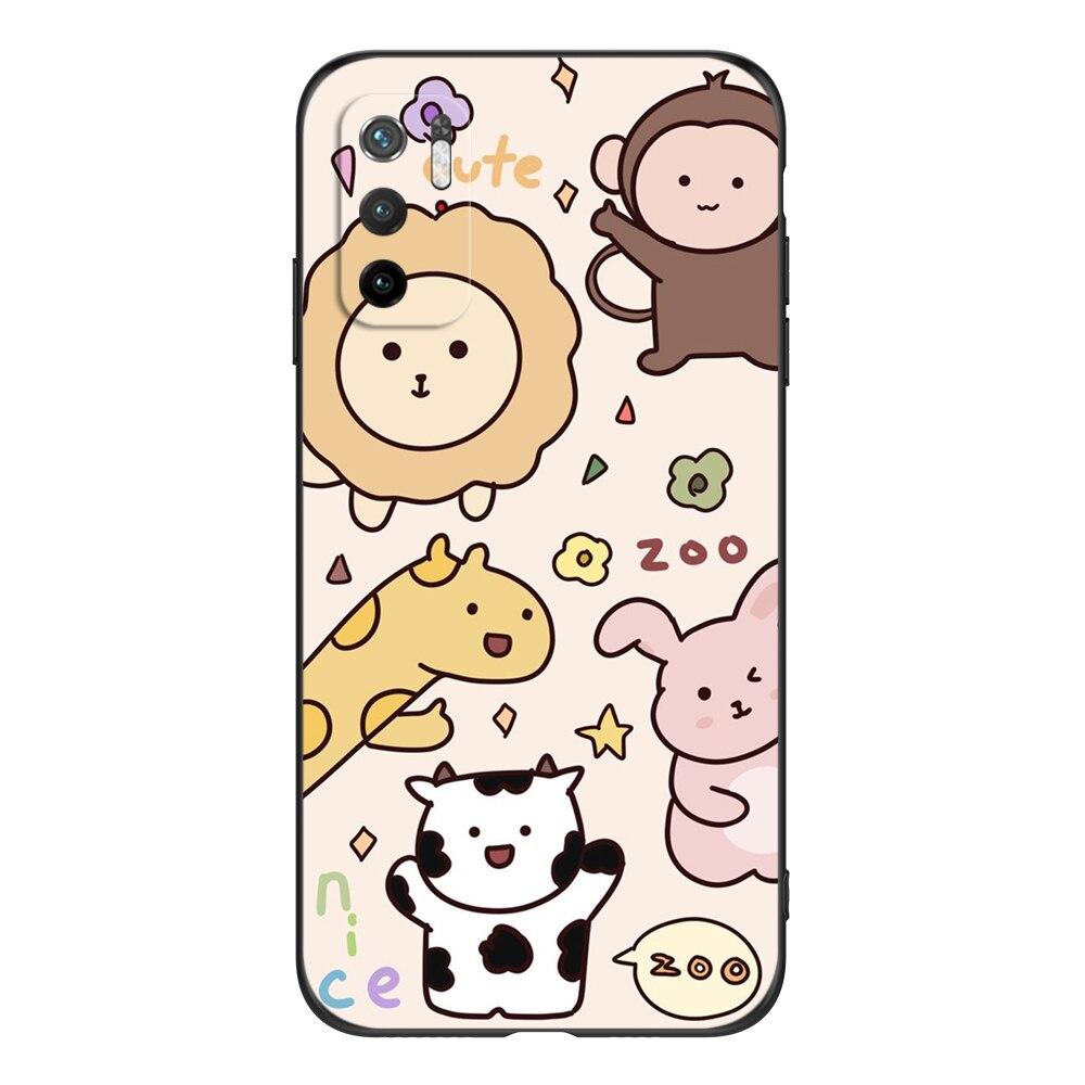 For Poco M3 Pro 5G Case 6.5" Xiaomi Redmi Note 10 5G Phone Back Cover Bumper POCOPHONE Black Tpu Case Cute Funy