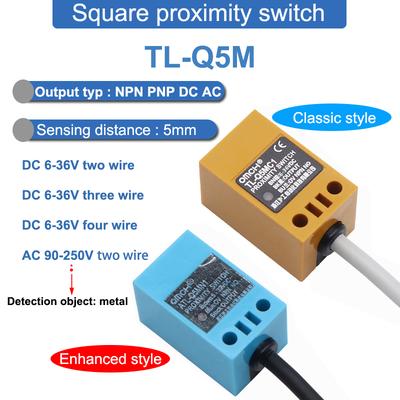 Wasserdichter induktiver Metall-Näherungsschalter Quadratischer Sensor TL-Q5M NPN PNP NO NC DC 6-36V AC90-250V