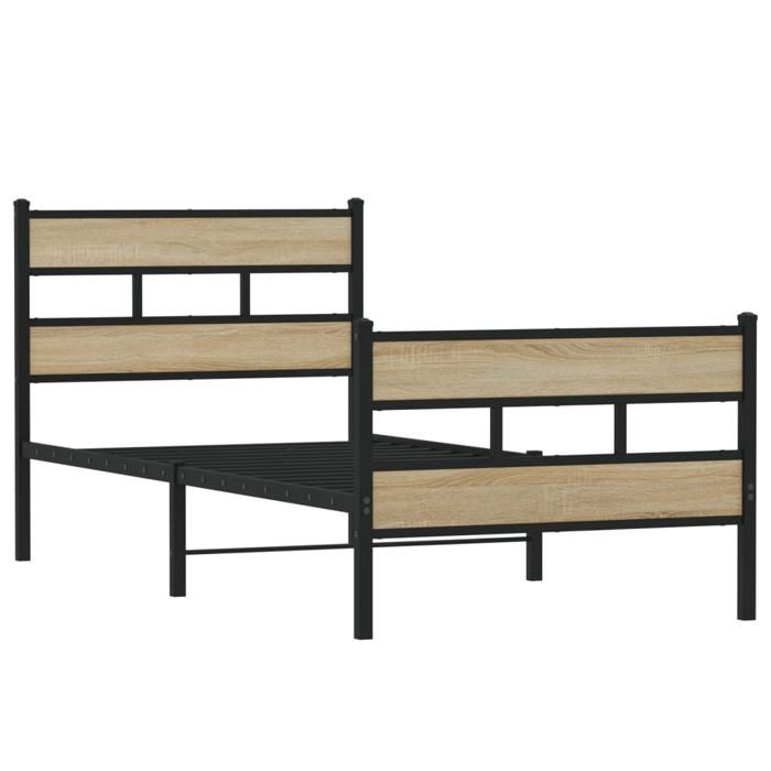 VidaXL Metal Bed Frames Without Mattress Sonoma Oak 90x200 Cm 4017113