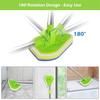 3 In 1 Long Handle Tile Scrubber Cleaning Brush Triangle Sponge Glass Wiper 180° Rotatable Retractable Bathroom Floor Cleaning