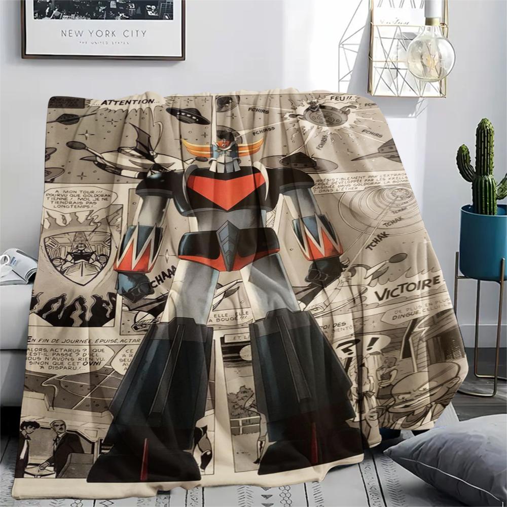 1 Stück Grendizer Goldorak Druck Flanelldecke, Hohe Qualität, Bequem für alle Jahreszeiten, Heimdekoration, Wärme und Komfort, Perfekt für Weihnachtsgeschenke 51