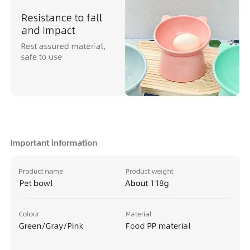 Pet Bowls with Inclined High Bottoms To Protect the Neck of Pets, Dog and Cat Water Bowls To Prevent Overturning