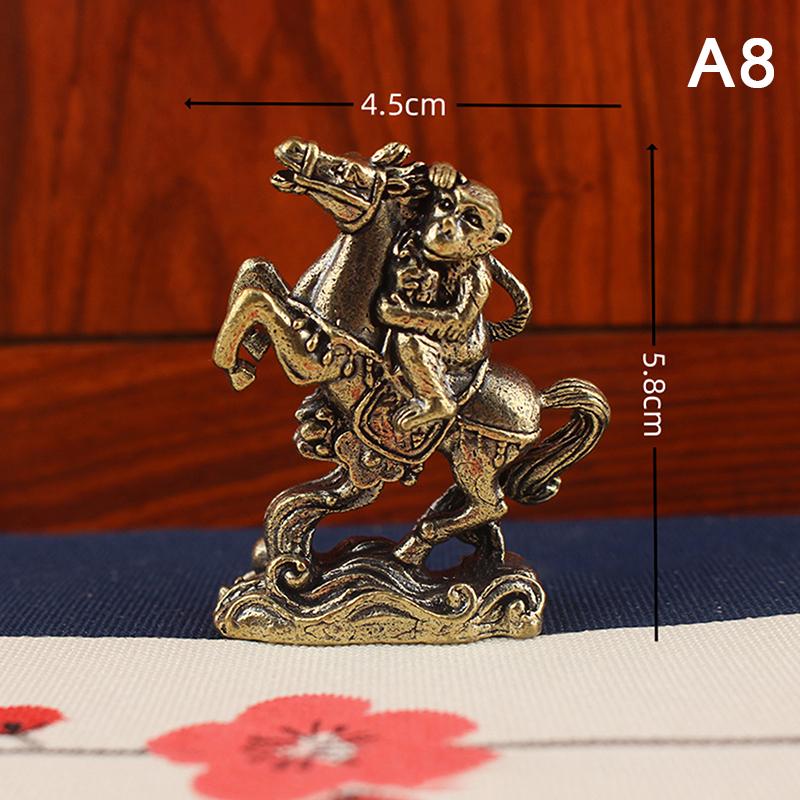 Creative Metal Craft Home Decorations Vintage Brass Horse Statue Desktop Ornament Decoration Zodiac Horse Statue Stereoscopic