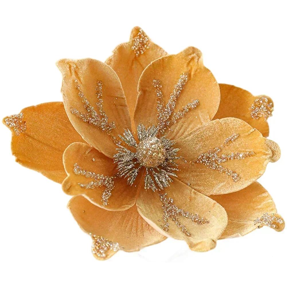 Holiday Home Decor Christmas Artificial Flower Elegant Touch Lifelike Design Light Luxury Style Realistic Magnolia Holiday Decor