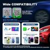 2-in-1 Mini Android Auto & Wireless CarPlay Adapter, Compact USB Dongle for iOS 12+/Android, No Delay