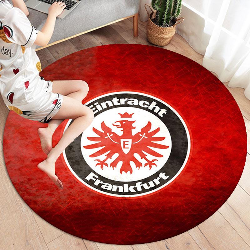 Eintracht Frankfurt Round Area Rug,Carpet Rug for Living Room Bedroom Sofa Playroom Decor,Non-slip Floor Mat