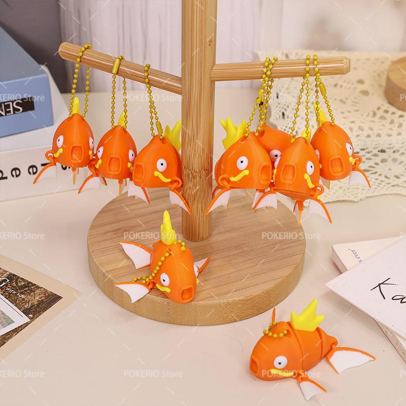 Anime Game Pokemon Magikarp Figure Lovely Keychain 3D Printed Kyogre Groudon Rayquaza Fridge Magnet Bag Keyring Car Hanging Key Pendant