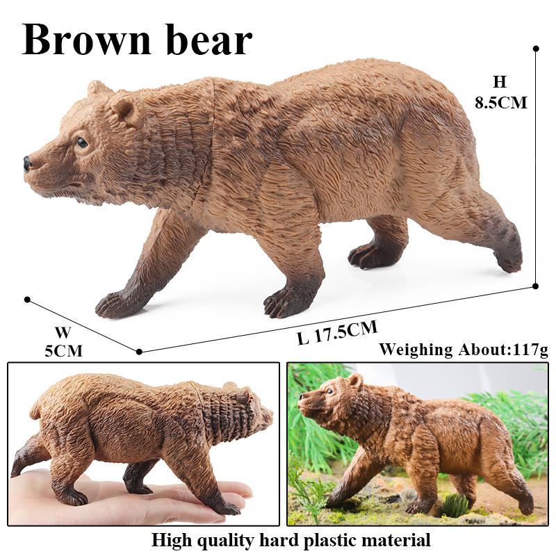 Oenux Wild Animal Lion Tiger Bear Wolf Rhinoceros Cheetah Antelope Hippo Elephant Zebra Model Action Figures Kids Toy Cute Gift