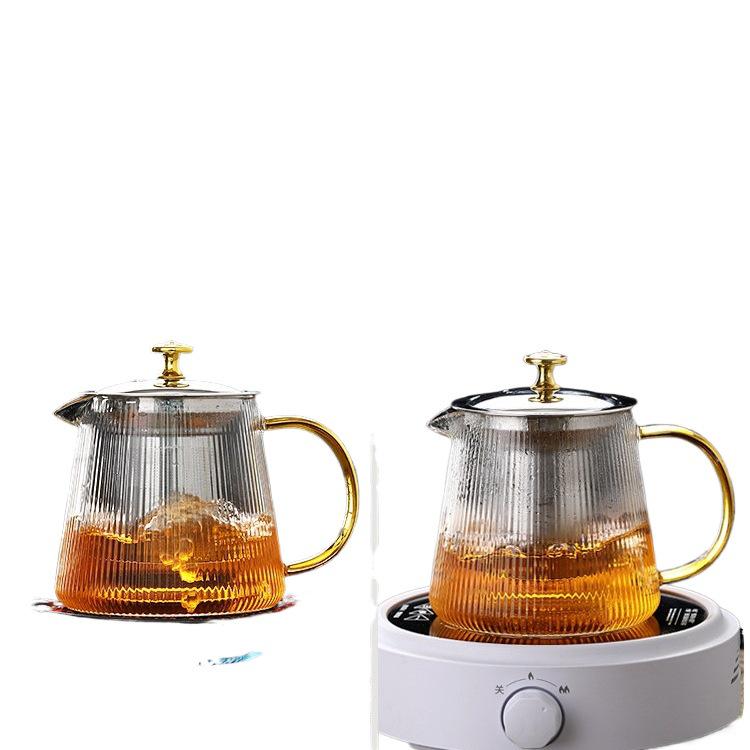 2026 Thickened Glass Teapot with Integrated Infuser – High-Temperature Resistant for Home Brewing