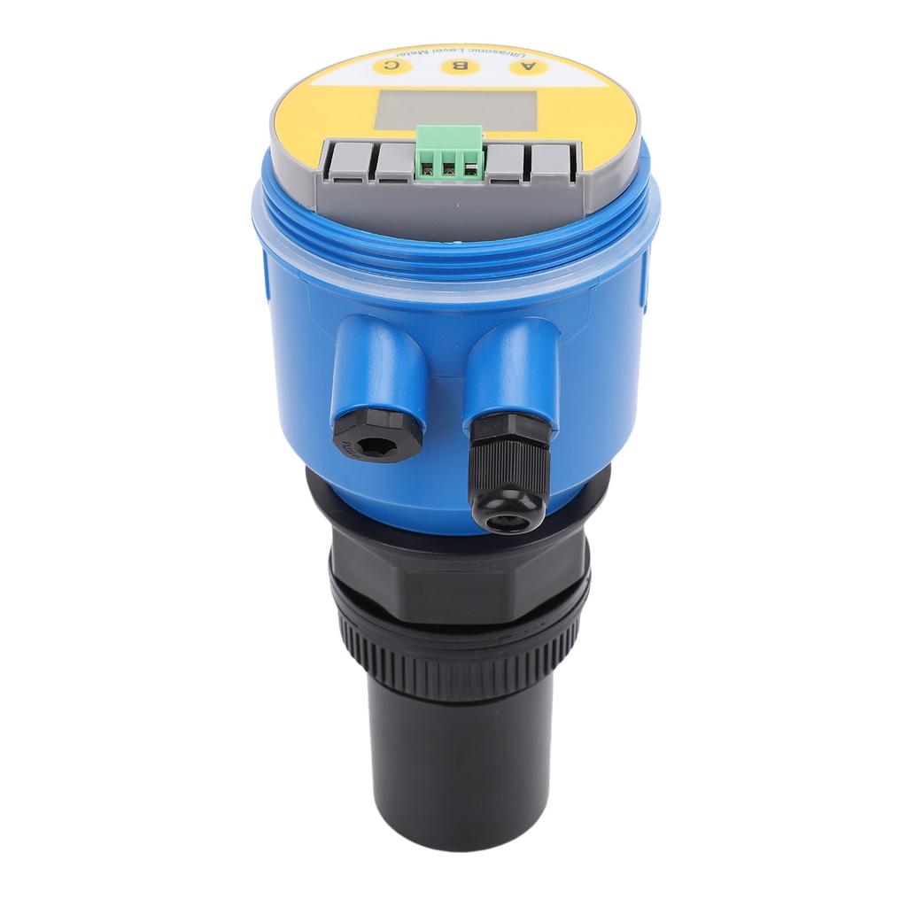 Ultrasonic Level Meter LCD Digital Liquid Water Sensor DC24V LED Display 4 20mA Analog Output 666RP Blue 0 10M