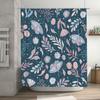 Delightful Floral Butterfly Shower Curtain Pink Blue Watercolor Pattern For Bathroom Decor Waterproof Fabric, Size 72X78 Inches