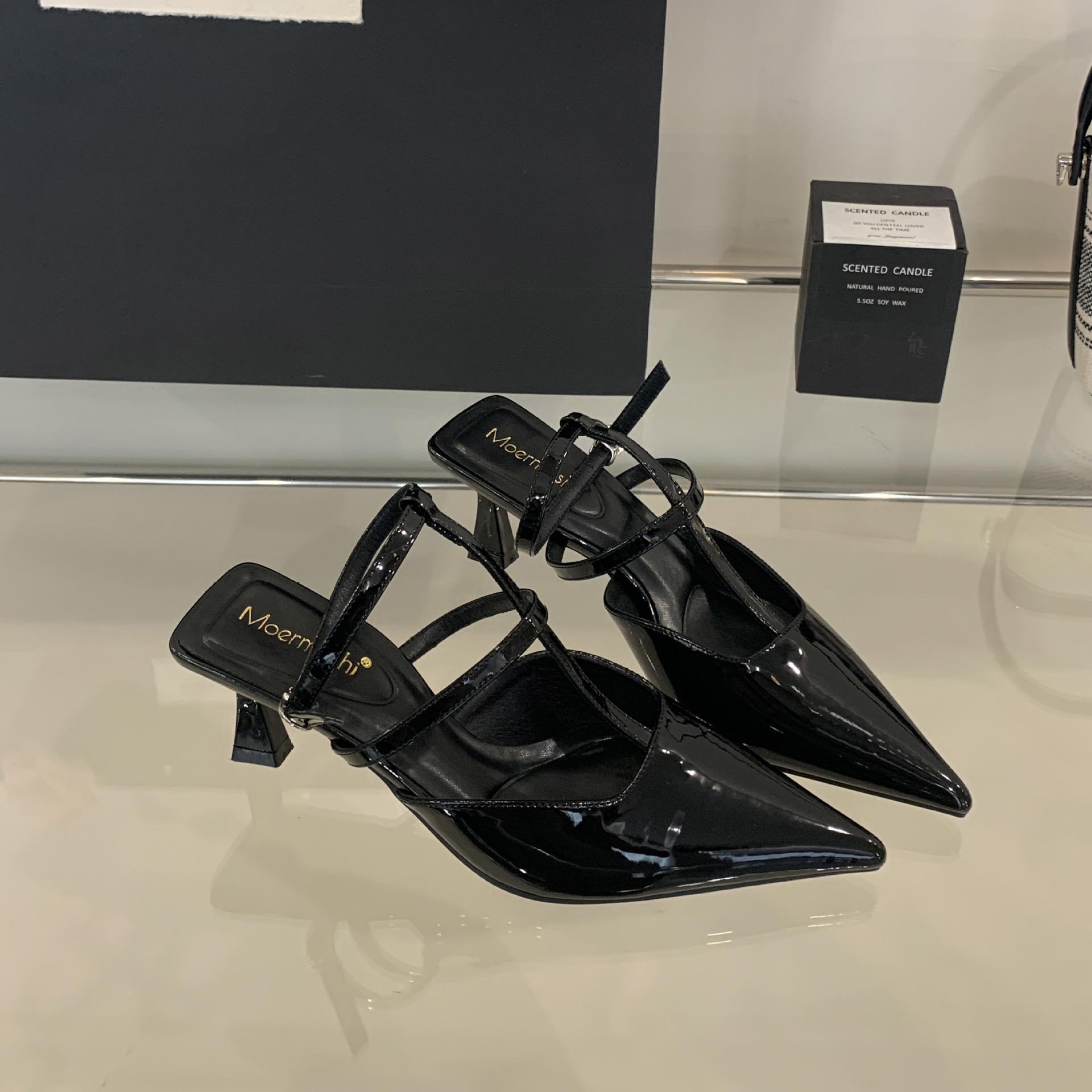 

French niche high heels with skirt sandals fairy style 2025 new summer temperament pointed nude single shoes women 34