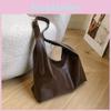 Large Capacity Vintage Style Tote Bag For Women In Black Brown Mud Color Soft Pu Fabric