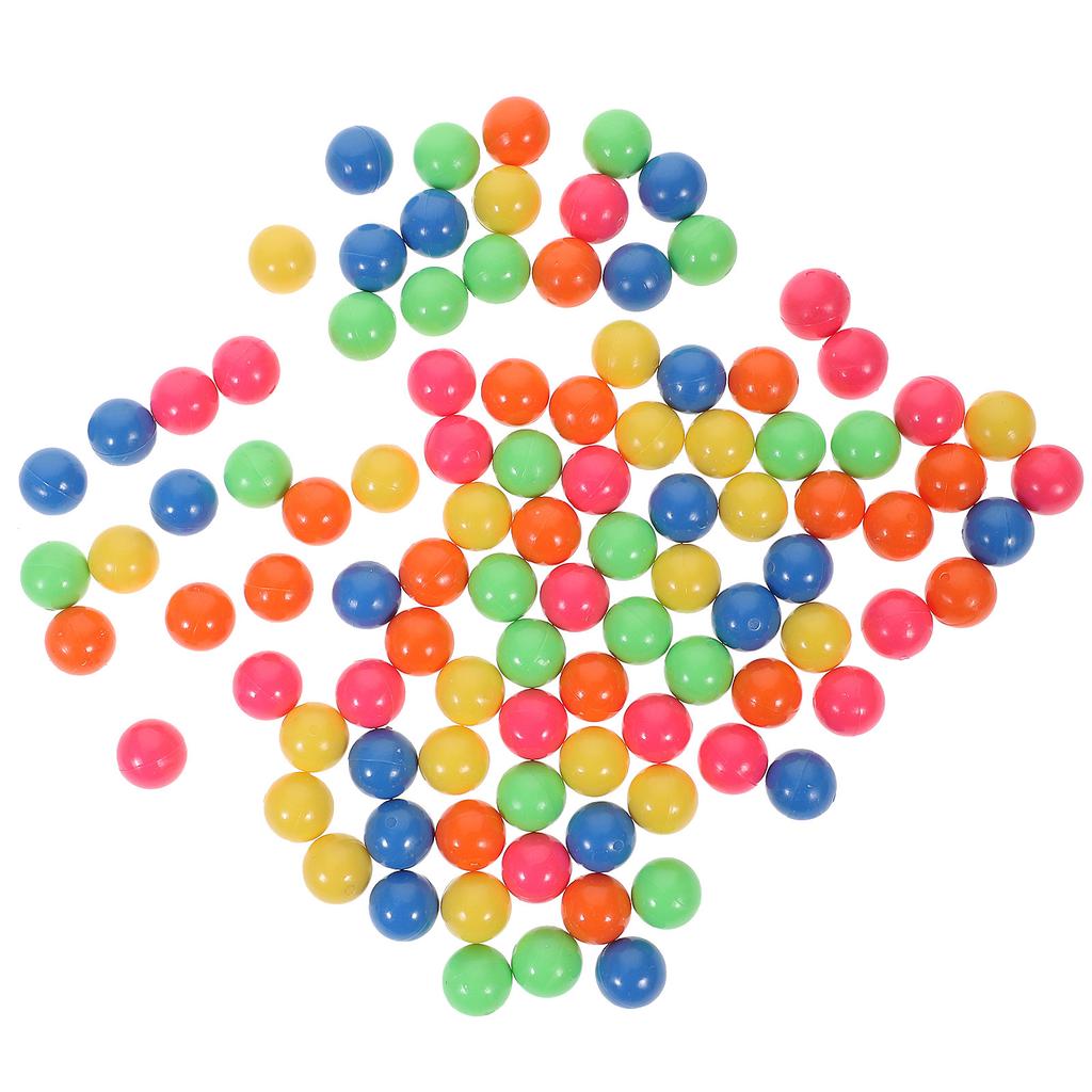 100Pcs Colorful Plastic Balls 5 Colors 15Cm Diameter for Counting Learning Kids Safe Smooth Non-Toxic Small Marbles for Family