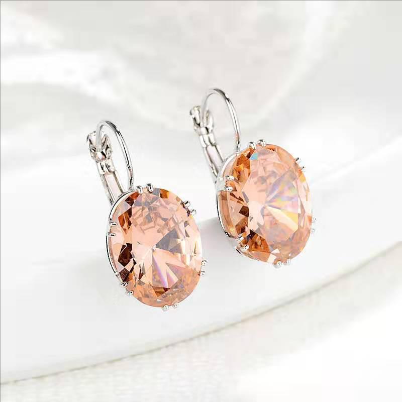 Water Drop Earrings Women Crystal Multicolor Temperament Shiny Zircon Earrings Fashion Attend Banquet High Quality