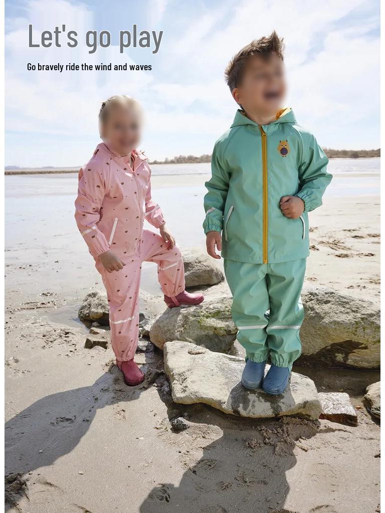 Kids' Fleece-Lined Waterproof Rain Pants – Unisex Bibs for Toddlers and Kindergarteners