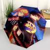 1pc Halloween Horror Icons Automatic Opening Umbrella, Portable 3-Fold Design with 8-Bone Iron Frame, Outdoor Umbrella for Fans, Travelers, Everyday U
