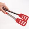 9/12 Inch Spatula Tongs with Stand Red Cooking Tongs Slotted Silicone Tongs for Kitchen Grilling BBQ Buffet Serving