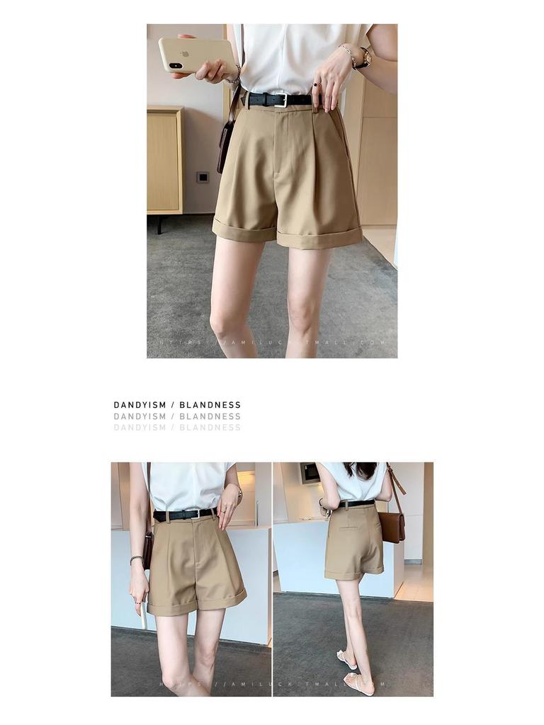 Petite Women's High-Waisted A-Line Wide-Leg Summer Shorts - Loose Fit Slimming Hot Pants 2025 Collection.