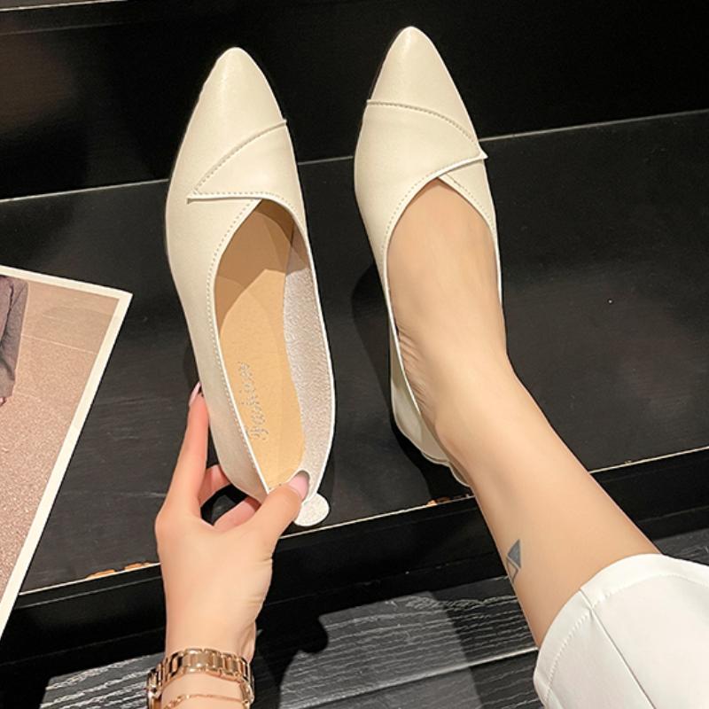 Fashion Autumn Women Flats Pointed Toe Slip-on Flat Shoes for Women Fashion Women's Single Shoes Soft Sole Shallow Mouth Women's Shoes