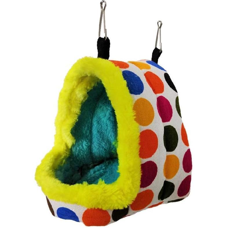 Bird Hanging Hammock Winter Warm Parrot Nest House Bed Plush Snuggle Pet Cave Hammock Toy for Conure Lovebird Budgie Parakeet Cockatiel Cage