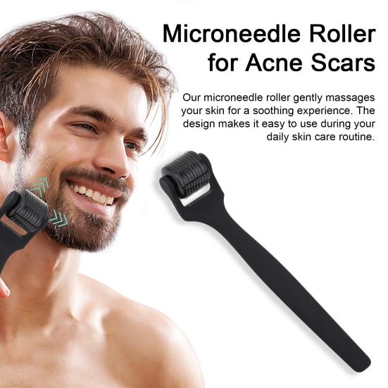 

Роликовый массажер с микроиглами и эргономичной ручкой, легкий портативный роликовый массажер для лица, тела, волос и кожи головы A