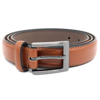 Mens D555 Anthony Stitched Leather Square Buckle Belt