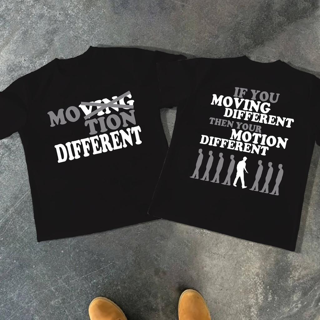 American Y2K Men's T-shirt Moving You Different Print Summer New Retro Fashion Men's and Women's Streetwear