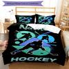 3pcs Custom Name ice hockey Bedding Set Duvet Cover Closure Includes 1 Duvet Cover & 2 Pillowcases, Soft and Comfortable for All Seasons.