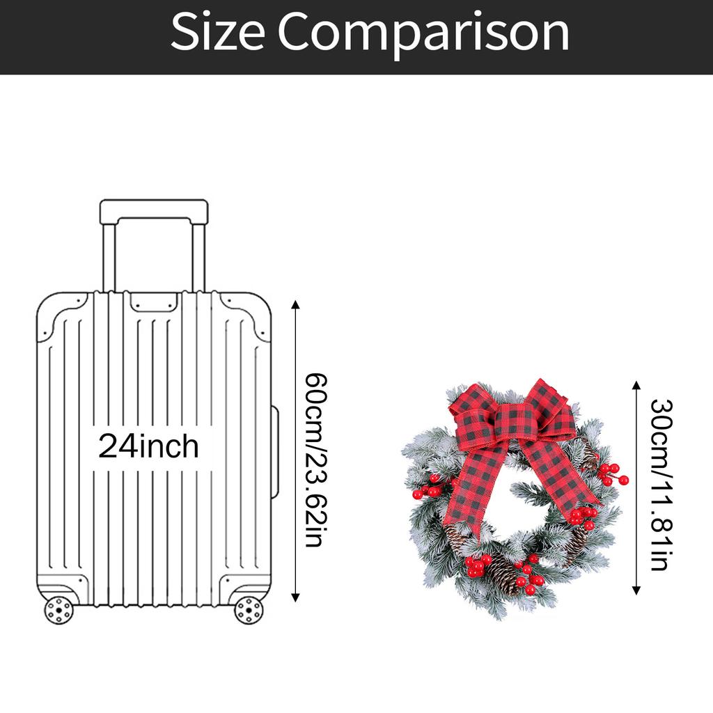 Christmas Door Knocker - Christmas Door Knocker, Realistic Cedar Wreath, Suitable For Home Doors, Walls, Indoor And Outdoor Christmas Decorations.