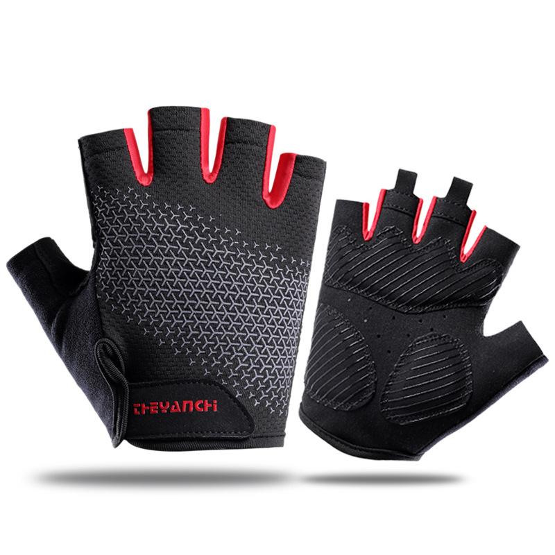 Non-slip Anti Half Finger Gloves Motorcycle Gloves Shock Fitness Cycling Breathable Men Women Half Finger Gloves Bicycle