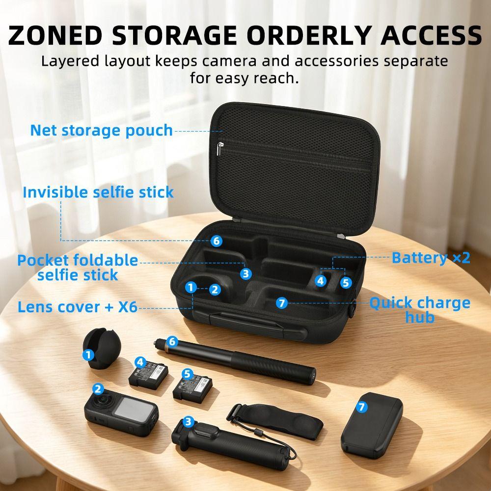 Carry Handle Storage Bag Portable Organizer Pouch for Insta360 X6 Action Camera Accessories