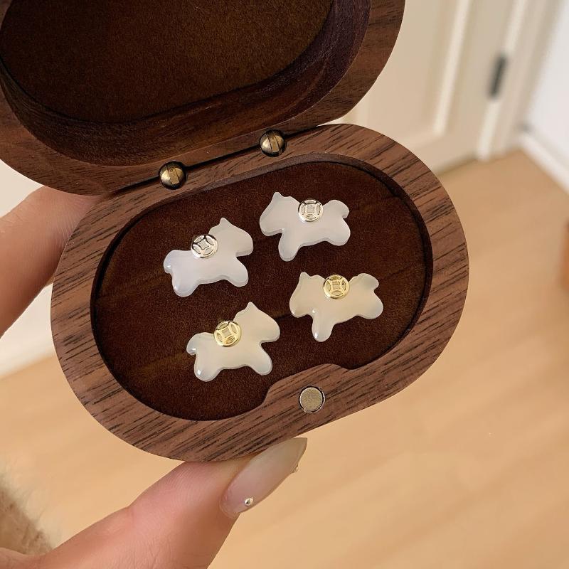 Creative Unique Cartoon Animal Colt Horse Earrings For Women Girl Cute Animal Little Horse Ear Stud Jewelry New Year Gift