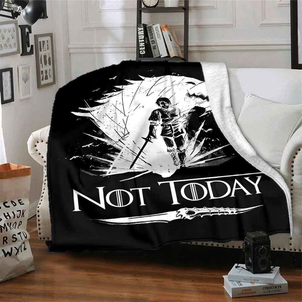 1pc Not Today Throw Blanket Soft Flannel, Cozy All Season Polyester Perfect for Home, Office