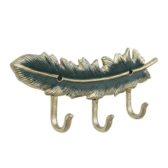 Feather Hook, Cast Iron Wall Decoration Hooks, Vintage Style Waterproof Rust-Resistant Hanger, for Entrance Hall Bedroom