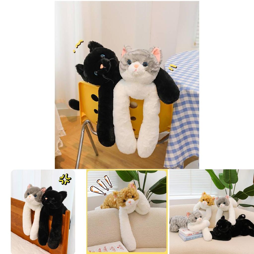 Adorable Cuddly Cat Plush Toy Cute Orange Tabby Stuffed Animal For Kids And Home