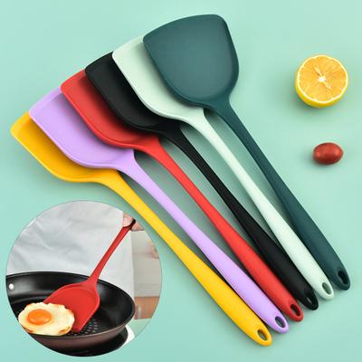 Spatulă din silicon, lată, antiaderentă, rezistentă la căldură, cu mâner, ușor de curățat, pentru prăjire, de calitate alimentară, pentru gătit, carne de vită
