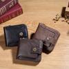 Portafoglio da uomo vintage Portafoglio corto in pelle PU Portafoglio con cerniera con cerniera Portafogli tinta unita Portafogli convenienti durevoli di alta qualità
