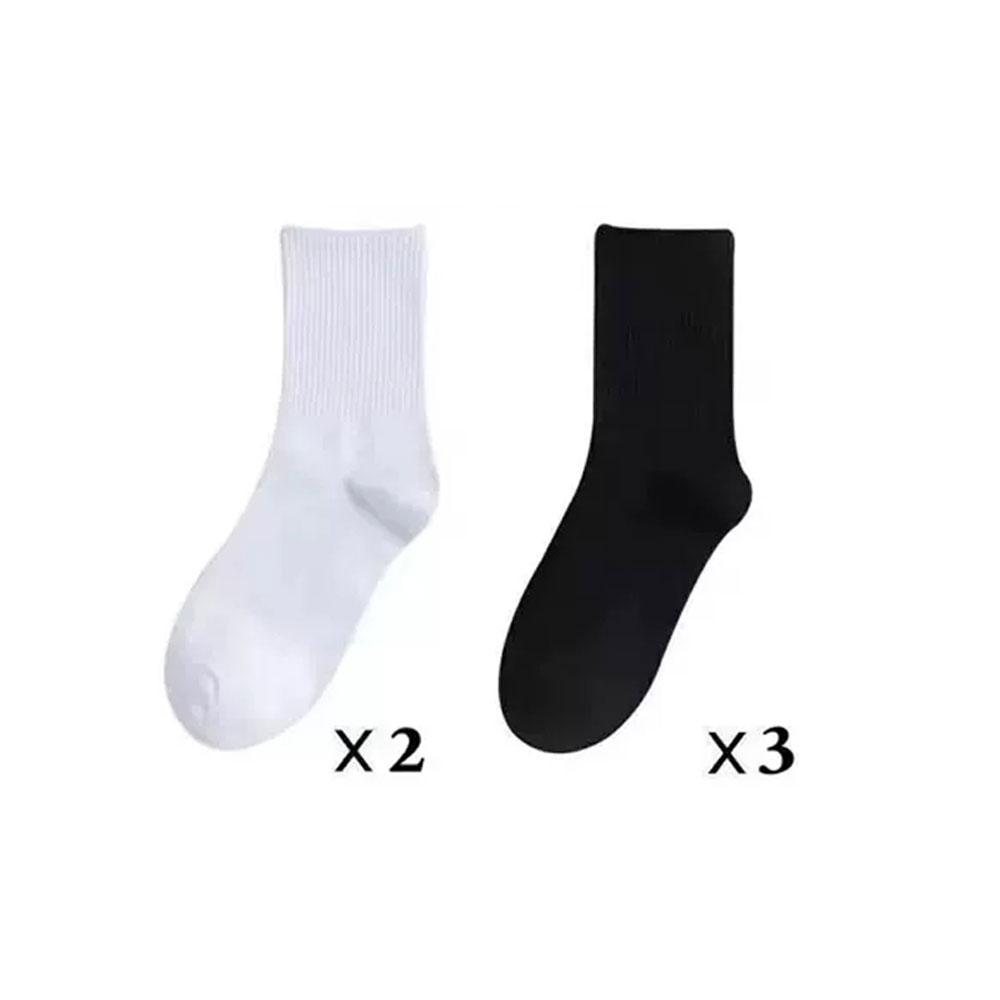 5 perechi de șosete albe de bumbac Harajuku șosete în stil coreean pentru fete și băieți șosete tub mediu de școală