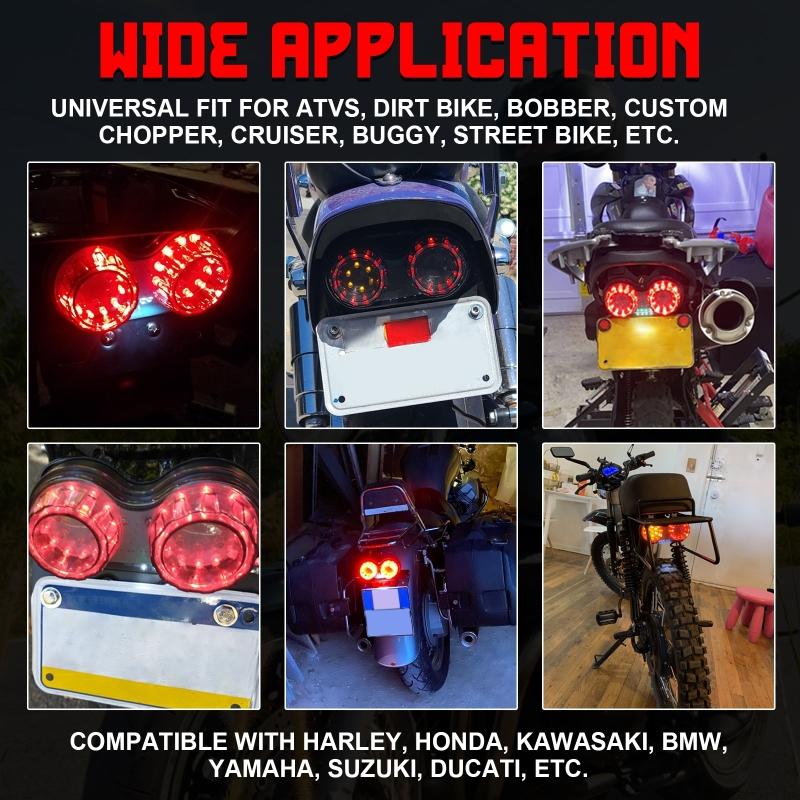 Universal Motorcycle Tail Signal Light LED Rear Brake Lamp Modification Indicator Motorbike