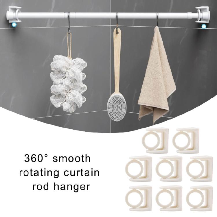8Pcs Practical Plastic Rotating Curtain Rings Bathroom Curtain Circlets For Easy Installation And Stylish Decors