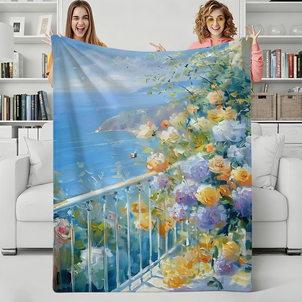 Artist P-Pierre Bonnard Throw Flannel Blanket Perfect for Sofa Office Bed Travel Sleep Read Relax Camping four season use 75x90cm