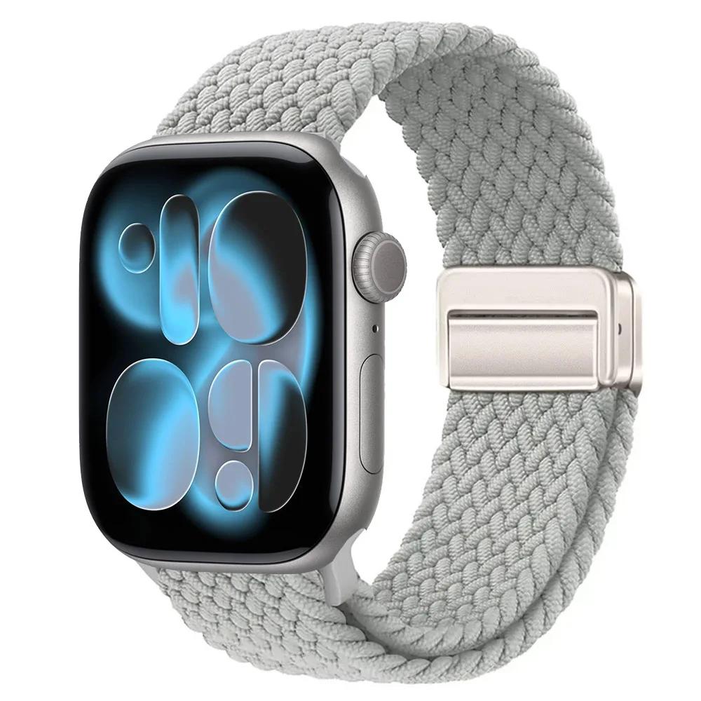 Nylon Strap for Apple Watch 11 10 46mm 42mm/Ultra 3 2 1 49mm Magnetic buckle Wristband iWatch 9 8 7 6 5 4 SE 45mm 44mm 41mm 40mm