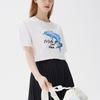 Fila Dolphin Print Casual Sports Short Sleeve T-Shirt Women Tops White F51W128107F-WT