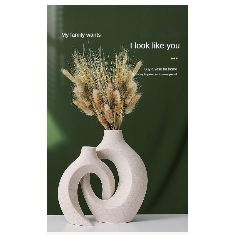Nordic Ceramic White Vase Ins Style Creative Flowerpot Flower Arrangement Simple High Sense Wholesale European Entry Lux